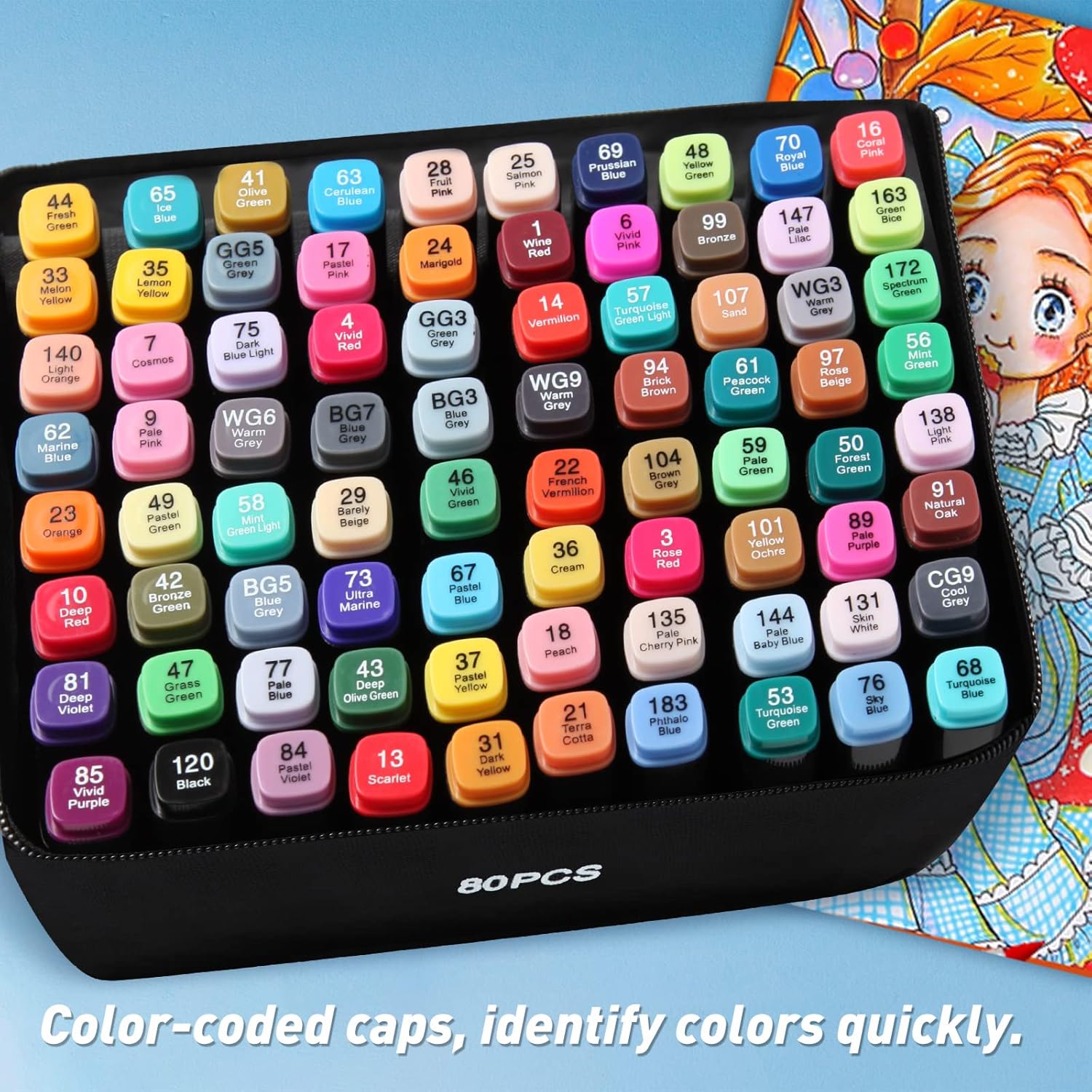80 Colors Alcohol Based Art Markers Set I241