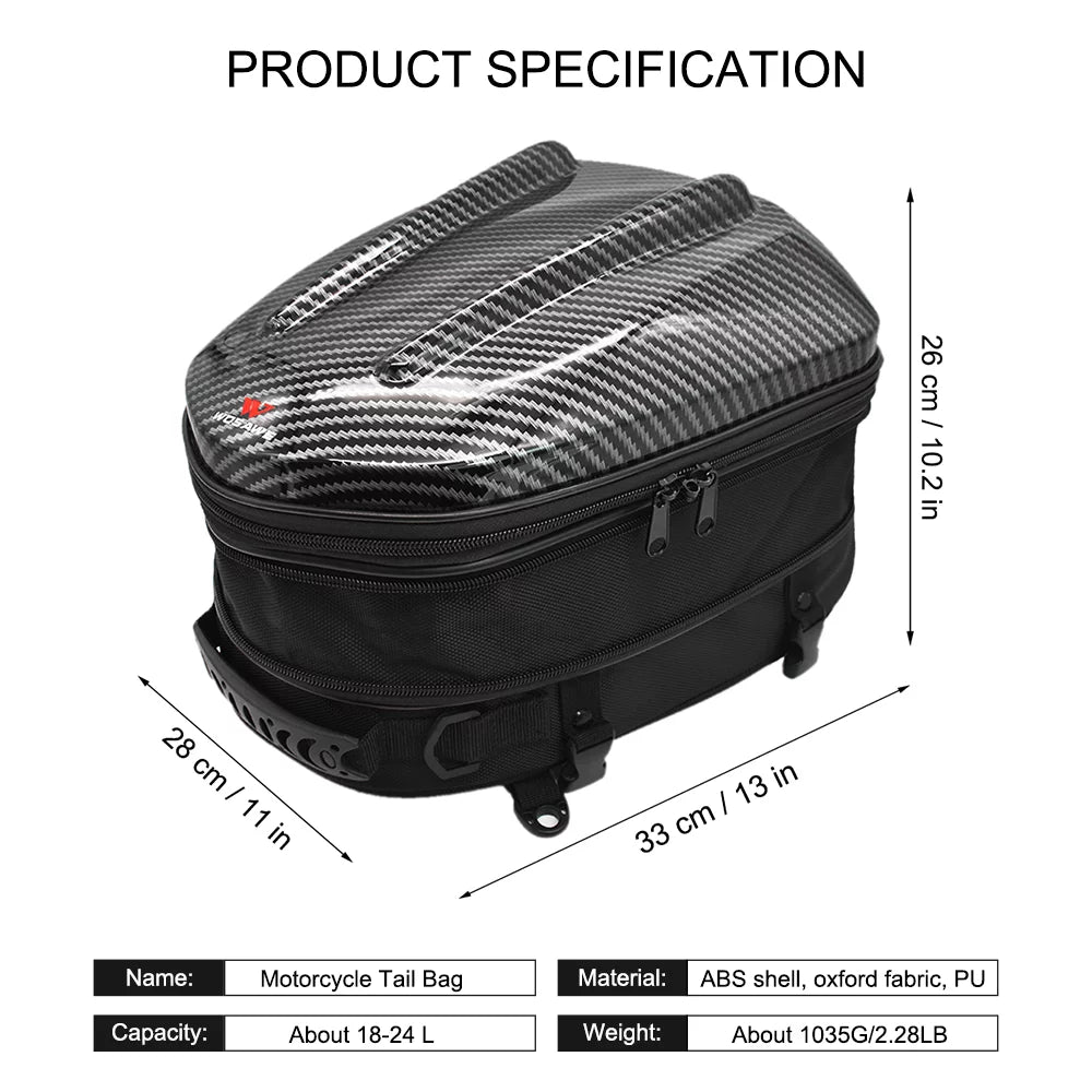 Waterproof Motorbike Helmet Tail Seat Case U246814