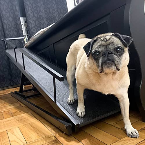 Solid Hardwood Dog Ramp with Safety Rails X24862