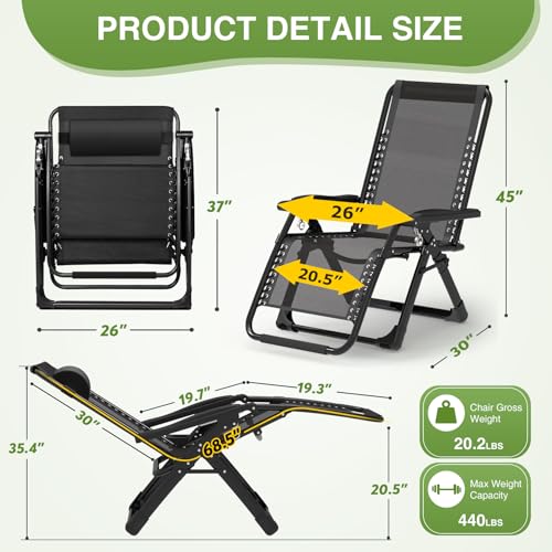 Zero Gravity Reclining Chair with Removable Cushion A6322