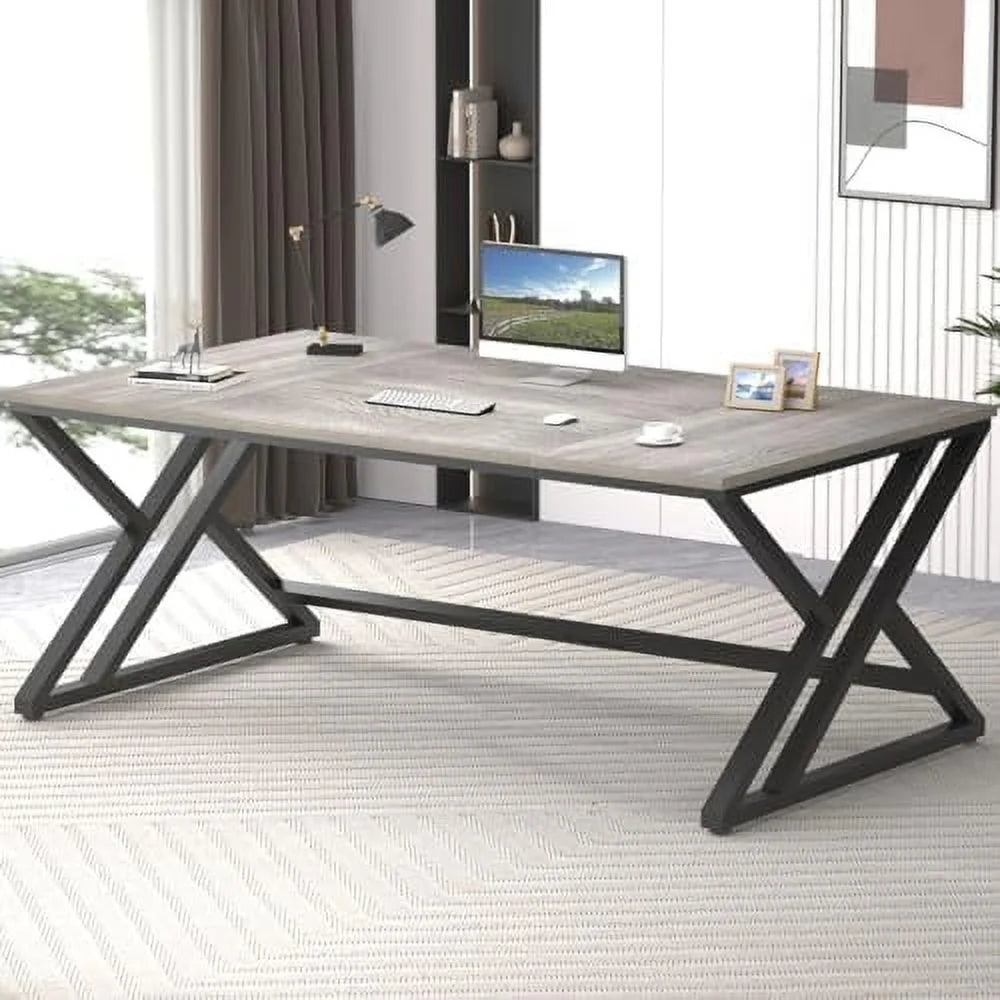 Rustic Oak 70 In Computer Desk W4981