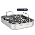 3-Ply Stainless Roasting Pan with Rack and Thermometer Set H25051