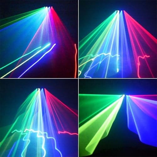 5 Beam Sound Activated DJ Party Lights RGBYC LED Music Projector with Remote Control DMX Q285