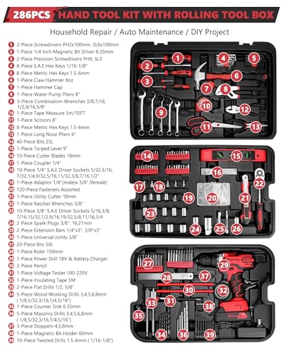 325 Piece Home Repair Tool Kit with Toolbox Storage Case P11651