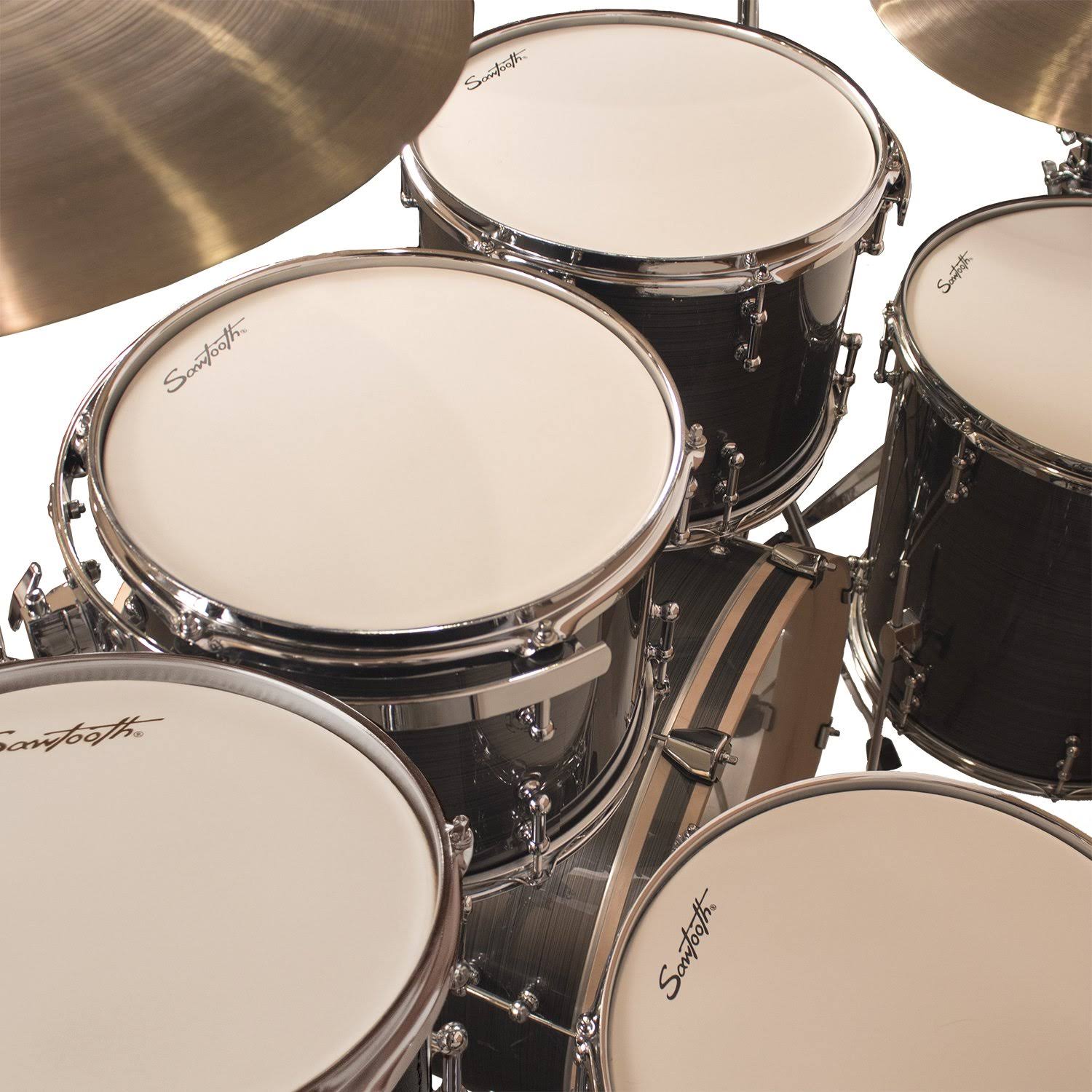 7-Piece Drum Set Shell Pack, Silver Streak C79404