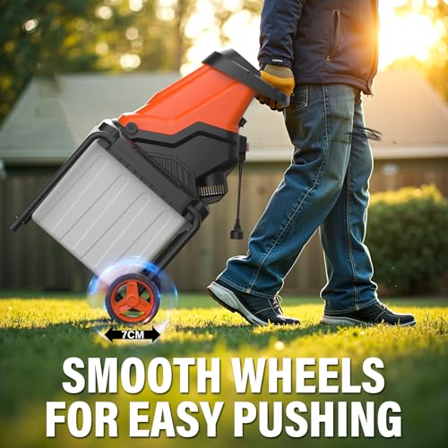15-Amp Electric Wood Chipper Shredder Mulcher with 50L Collecting Bin 1.8-Inch Cutting Diameter K73568