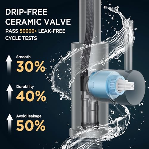 Black Kitchen Faucet with Pull Down Sprayer Stainless Steel High Arc Gooseneck V2110