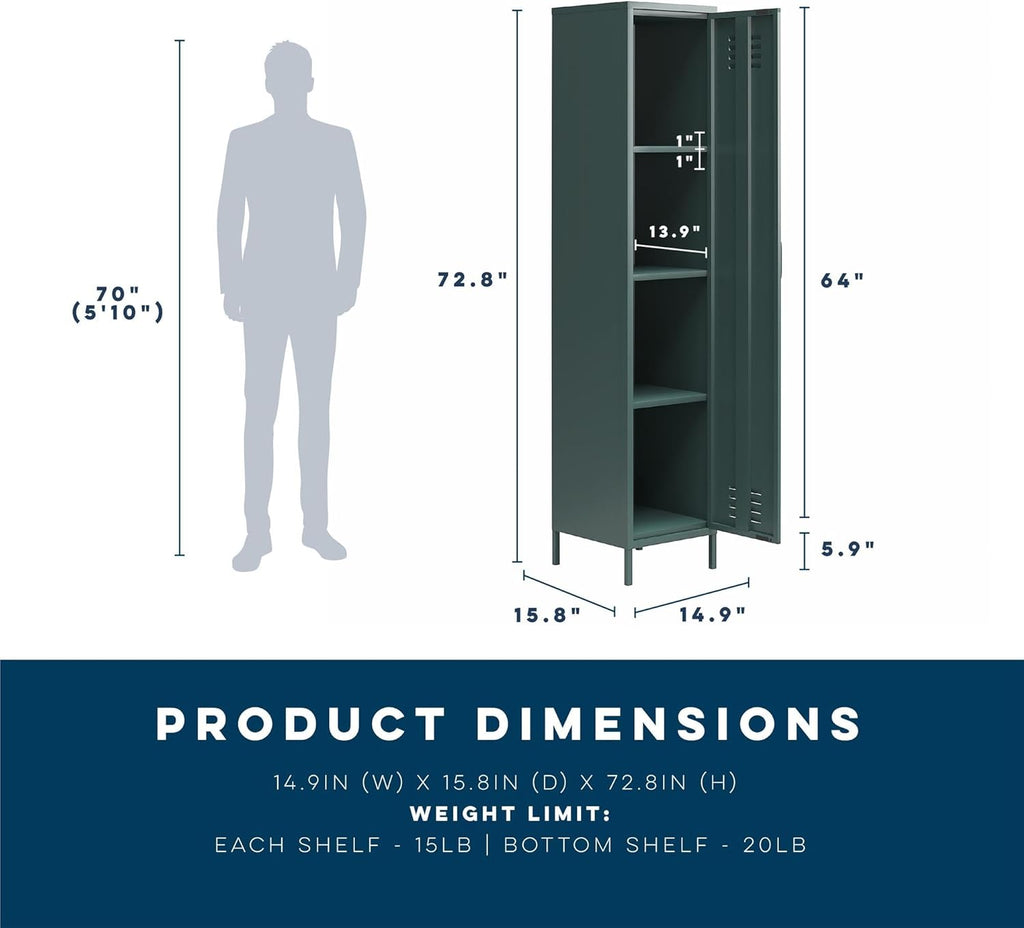 Hunter Green Metal Storage Cabinet I84833