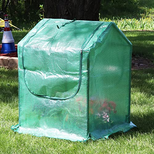 Green 4' x 3' Mini Greenhouse Tent with Steel Tube Frame Y23345